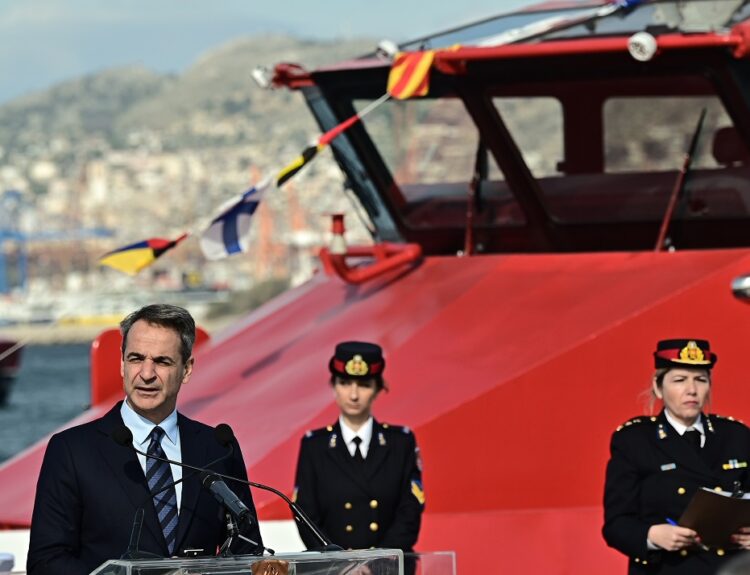 Πρωθυπουργός Κυριάκος Μητσοτάκης, ένταξη νέων πυροσβαστικών πλοίων στο πυροσβεστικό σώμα ©ΑΠΕ