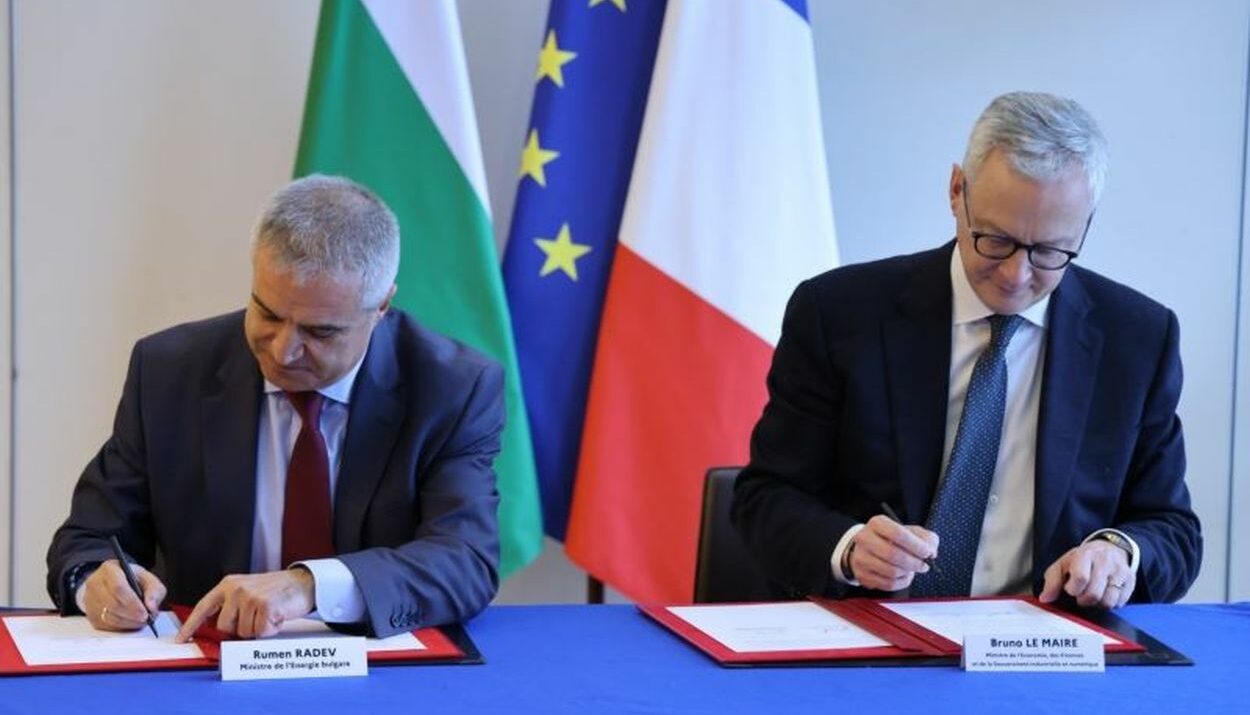 Ο Βούλγαρος υπουργός Ενέργειας, Ρούμεν Ράντεφ και ο Γάλλος υπουργός Οικονομίας, Οικονομικών και Βιομηχανικής και Ψηφιακής Κυριαρχίας, Μπρουνό Λεμέρ © me.government.bg