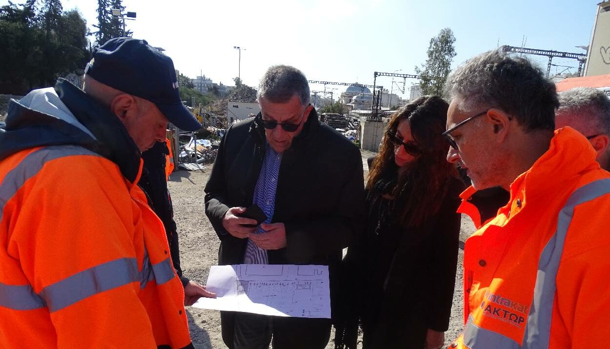 Επίσκεψη του Υφυπουργού Υποδομών Νίκου Ταχιάου σε έργα του Σιδηροδρομικού Σταθμού Αθηνών © Υπουργείο