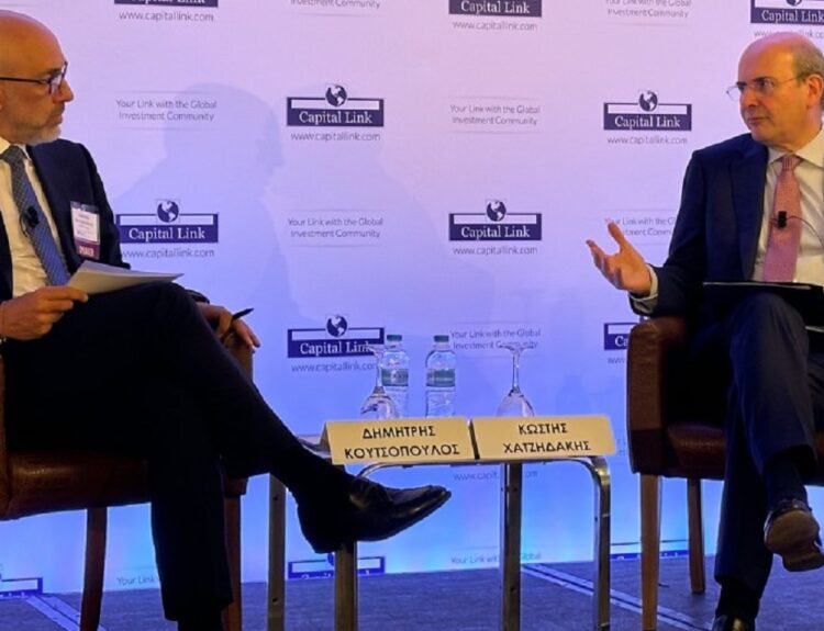 Ο Κωστής Χατζηδάκης στο 14th Annual Capital Link Sustainability Forum © ΔΤ/ΥΠΕΘΟ