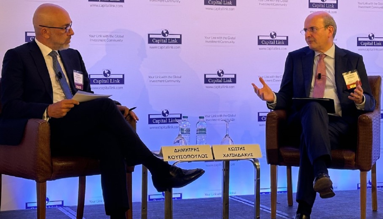 Ο Κωστής Χατζηδάκης στο 14th Annual Capital Link Sustainability Forum © ΔΤ/ΥΠΕΘΟ