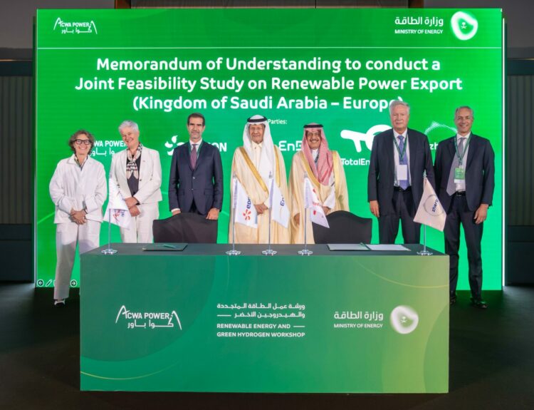 ACWA POWER © https://www.acwapower.com/news/in-the-presence-of-the-minister-of-energy-saudi-arabia-solidifies-international-partnerships-to-export-renewable-energy-and-green-hydrogen-to-europe-leveraging-its-leadership-in-imec/