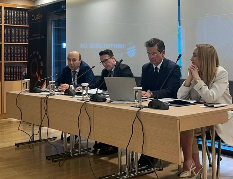 Από αριστερά Δ. Βασιλειάδης, Κων/νος Καρατσώλης, Αλ. Κουλίδης, Ιφ Τσακαλογιάννη