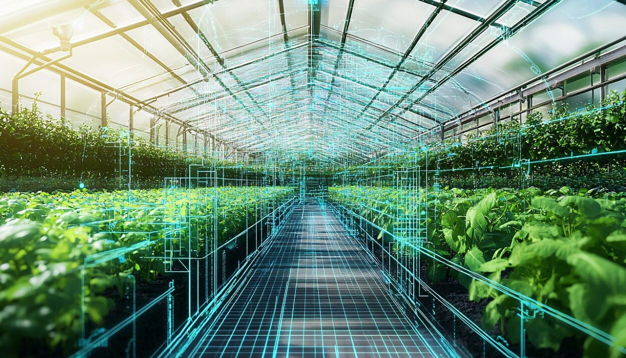 Σύγχρονο θερμοκήπιο υψηλής τεχνολογίας με συστήματα ελέγχου καλλιέργειας, που επιτρέπουν εξοικονόμηση νερού και αύξηση της παραγωγικότητας © pixabay