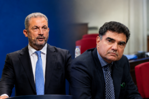 Ο πρόεδρος του ΔΣ και CEO του Ομίλου AKTOR Αλέξανδρος Εξάρχου και ο Πρόεδρος & Διευθύνων Σύμβουλος της Motor Oil, Γιάννης Βαρδινογιάννης © AKTOR / Eurokinissi / energygame.gr