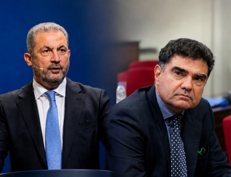 Ο πρόεδρος του ΔΣ και CEO του Ομίλου AKTOR Αλέξανδρος Εξάρχου και ο Πρόεδρος & Διευθύνων Σύμβουλος της Motor Oil, Γιάννης Βαρδινογιάννης © AKTOR / Eurokinissi / energygame.gr