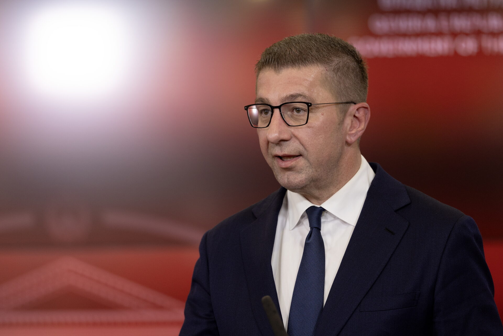 North Macedonia's Prime Minister Hristijan Mickoski © EPA/GEORGI LICOVSKI