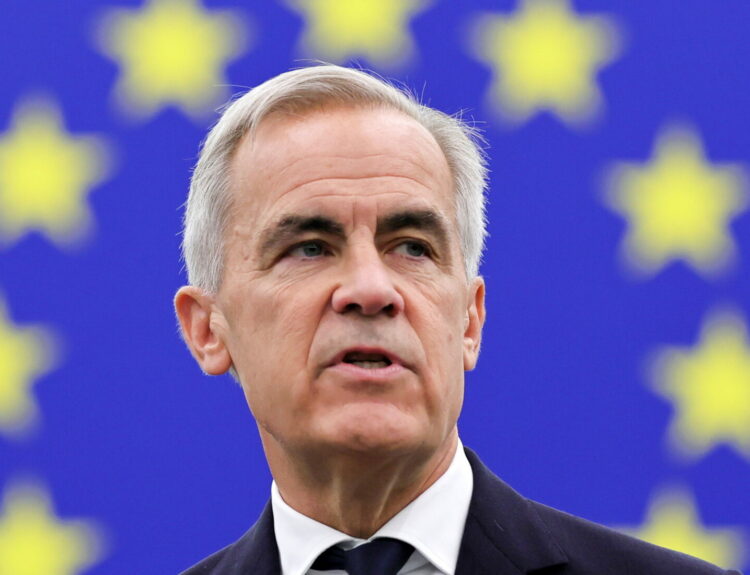 O Mark Carney πρωθυπουργός του Καναδά σε ομιλία του στο Ευρωπαϊκό Κοινοβούλιο © ΑΠΕ