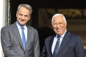 Συνάντηση του Πρωθυπουργού Κυριάκου Μητσοτάκη με τον Πρόεδρο του Ευρωπαϊκού Συμβουλίου Antonio Costa, στο Μέγαρο Μαξίμου. Πέμπτη 3 Σεπτεμβρίου 2026 © (ΓΙΩΡΓΟΣ ΚΟΝΤΑΡΙΝΗΣ / EUROKINISSI)