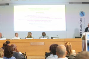 Από αριστερά: Jaime Flores Cabeza, R&D Deputy Director, Canal de Isabel II, Warren Hogg, Chief Science Officer, Tampa Bay Water, Zoraya Oliver Griffin, Chief Resiliency and Emergency Officer, Los Angeles Department of Water and Power, Randy Conner, Commissioner, Chicago Department of Water Management, Booky Oren, Διευθύνων Σύμβουλος BOGWT